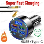 Car Charger Usb With Led Voltage DISPLAY,6 Ports Pd And QC3.0 Cigarette. Fixed Price $10.99.