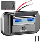 12-24V Dual Usb QC3.0 Car Boat Rv Fast Charger Socket Led Power Outlet Accessory. Fixed Price $13.64.
