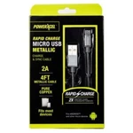 Powerxcel 4FT Fast Charging Micro Usb Cable For Android Phones. Fixed Price $5.99.