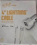 24/7 Life 4" Lightening To Usb Br. Mesh Charging Cable W/ Dual Port Car Charger. Fixed Price $14.99.