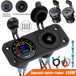 12V/24V Dual Usb Car Fast Charger Socket Power Outlet Voltmeter Boat Marine Rv. Fixed Price $15.23.