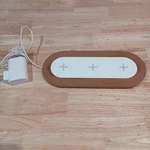 Ikea Nordm Rke 3-IN -1 White/ Wood Trim Wireless Charging Pad, Fast, Stylish. Fixed Price $17.99.