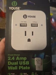 Youse Visual Charge 2.4 Amp Dual Usb Wall Plate With Phone Holder. Fixed Price $19.99.