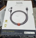 Micro Usb & Lighting Cable 6.5FT Reinforced Charging Lead - Native Union. Fixed Price $15.98.