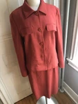 Jones New York Deep Coral 100% Virgin Wool Skirt SUIT-SIZE10-TOP Flap Pockets!!. Fixed Price $31.99.