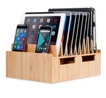 Bamboo 10-PORT Charging Station & Docking Organizer For Smartphones Tablets. Fixed Price $59.99.