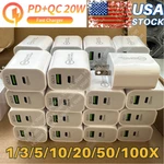 Pd 20W Usb-c Dual Port Adapter Wall Charger For Iphone Xr 12 13 14 8 Samsung Lot. Fixed Price $87.80.