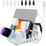 Jusofu 150W Family Charging Station, With & Usb-c Ports, Wireless White. Fixed Price $75.66.