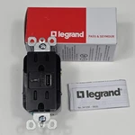 Legrand Radiant Ultra Fast + Dup Outlet, Black, R26USBAC6BK, A/c 6.0A 15A. Fixed Price $31.99.