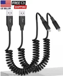 Coiled Iphone Charger 3FT Apple Lightning To Usb Car-mfi Certified 2 Pack. Fixed Price $8.99.