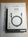 New Native Union Belt Braided Cable Twin Head Micro Usb / 8-PIN 6.5' Zebra. Fixed Price $19.99.