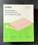 Belkin Boostcharge Portable Power Bank With Integrated Usb-c Cable Pink New. Fixed Price $45.98.