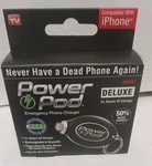 Power Pod Deluxe Portable Emergency Charger & Cable Usb-iphone. Fixed Price $9.99.