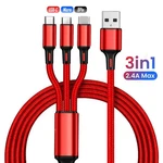 3IN1 Fast Usb Charging Cable Universal Multi Function Iphone 17 Charger Cord Lot. Fixed Price $134.88.