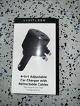 Limitless 4-IN-1 Adjustable Car Charger With Retractable Cables Strawberry Nib!. Fixed Price $20.00.