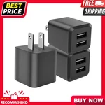3-PACK Dual Usb Wall Charger Cube Power Adapter Black Fast Charging. Fixed Price $12.75.