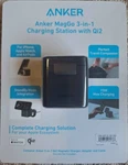Anker Maggo 3-IN-1 QI2 Charging Station Black For Apple With Adapter & Cable. Fixed Price $48.00.