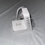 Atomi 20W Qi Wireless Multiport Charge Charging Tower White, Plug. Fixed Price $24.50.