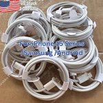 60W Fast Charge Pd Dual Type Usb Cable Lot For Iphone 15 Pro Max 16 17 Samsung. Fixed Price $112.43.