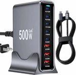 Fast Charging 8 Port Usb Charger Block With Nylon 500W, Black. Fixed Price $45.99.