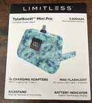 Limitless Totalboost Mini Pro 5,000 Mah Portable Power Bank Ocean Marble W/ Kick. Fixed Price $22.99.