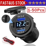 12V-24V PD+QC3.0 Dual Usb Car Fast Charger Power Socket Outlet Led Voltmeter Lot. Fixed Price $12.22.
