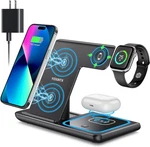 Yoxinta Wireless Charging Station, 3 1 Charger Stand - Black. Fixed Price $36.00.