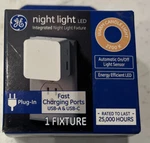 Ge Automatic On Off Led Plug Night Light With Usb-a & Usb-c Charging Ports. Fixed Price $8.95.