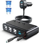 9 In 1 Cigarette Lighter Splitter, 227W Dual Retractable Car Charger - 45W/24V(3. Fixed Price $48.96.