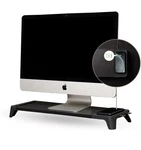 Pout E8 Wood Desk Monitor Computer Stand Riser Shelf + Usb Hub Qi Black. Fixed Price $45.00.