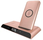 New Halo Universal Wireless Charging Dock With Power Bank 10000MAH Rose Gold. Fixed Price $19.99.