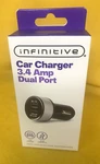 Dual Port Usb Car Charger 3.4 Amp Infinitive Brand. Fixed Price $7.20.