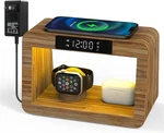 Wireless Charging Station Clock Lamp Bamboo Dock For Iphone/airpods (no Watch). Fixed Price $79.89.