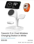 Trexonic 5IN1 Fast Wireless Charging Station White. Fixed Price $59.99.