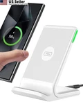 Iniu Wireless Charger Station, 15W Fast Charging Stand Pack, White. Fixed Price $30.66.