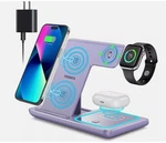 3 Wireless Charger, 18W Fast Pad Stand Charging Station Dock Purple. Fixed Price $19.99.