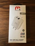 Mybat Pro 22W Dual Port Wall Charger Usb-c Pd + Usb-a Qc Fast Charging White. Fixed Price $17.99.