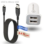 Car Charger + Data Cord 6 Feet For Samsung Galaxy Tab 3 4 7.0 8.0 10.1 Inch 7''. Fixed Price $9.99.