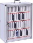 48-SLOT Cell Phone Locker, Lockable Wall Mount Storage Box, Silver. Fixed Price $72.19.