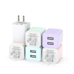 6PACK Usb Wall Charger, Igenjun 2.4A Dual Port Cube Power Plug Multicolor. Fixed Price $18.91.