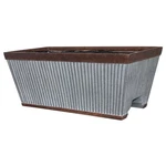 Southern Patio 24" Westlake Deck Rail Garden Resin Planter, Rustic Galvanized. Fixed Price $52.99.