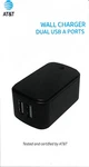 At&t Dual Usb-a 4.8 Amp Wall Charger Black. Fixed Price $14.99.