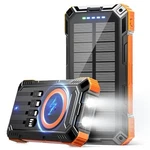 Jskei Solar Power Bank 49800MAH Charger With Cables Led Flashlight, 15W - Orange. Fixed Price $46.05.