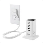 30W 9-IN-1 Charging Station With Surge Protector And 5FT Extension Cord, White. Fixed Price $34.59.