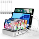 6 Port Charging Station Fast Multi Device Dock Iphone Android Usb-c Cables. Fixed Price $27.94.