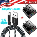 4-PORT Fast Charging Qc 3.0 Usb Hub Wall Home Charger Power Adapter + Cable Lot. Fixed Price $6.67.