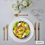 100 Pcs Silver Round Pp Antique Charger Plates For Wedding Tabletop. Fixed Price $170.65.