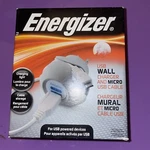 Energizer Usb Wall Charger + Micro Cable W/ Built In Storage New Boxed. Fixed Price $13.99.