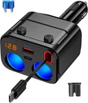 180W Retractable Charger Cigarette Lighter Splitter, 5 In Usb Fast Car.... Fixed Price $34.54.