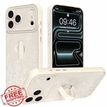 Iphone 17 Pro Aigomara Flower Case Finger Strap Stand White Floral. Fixed Price $20.00.
